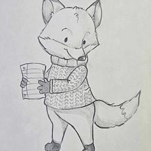 Fox. Character Design, Children's Illustration, Drawing, and Pencil Drawing project by meganmakesartvt - 02.17.2025