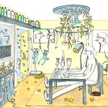 Mein Abschlussprojekt "Transformiere Skizzen in Kunst": "Er und Er und". Drawing, Watercolor Painting, and Sketchbook project by Inka Kleinke-Bialy - 02.18.2025