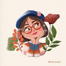 Beret Girl. Un progetto di Character design, Disegno digitale, Illustrazione digitale e Pittura digitale di Marina Romero Riaza - 19.02.2025