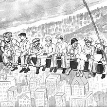Operários do Empire State Building - Estudo de pintura em Nanquim. . Un projet de Dessin, Illustration traditionnelle et Illustration à l'encre de Virgínia Petrini - 19.02.2025