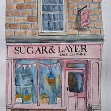Süßigkeitenladen. Un progetto di Illustrazione architettonica, Disegno, Pittura e Pittura ad acquerello di Nicole Bertschus - 20.02.2025