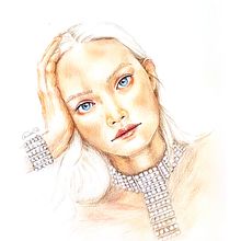 Dessin de portrait expressif aux crayons de couleur. Colored Pencil Drawing, Drawing, Portrait Drawing, and Sketchbook project by Christelle Richard - 02.21.2025
