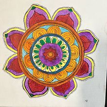 Mi primera mandala. Acr, lic Painting, Creating with Kids, Drawing, and Painting project by Vale y Joanna - 02.21.2025