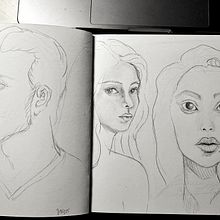 sketching faces. Artistic Drawing, Drawing, Portrait Drawing, Sketchbook, and Sketching project by luckychicken13 - 02.21.2025
