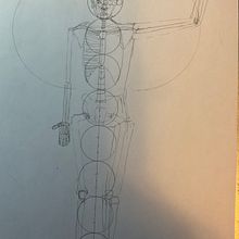 Human figure using circle unit templates. Fine Arts, Drawing, Pencil Drawing, Realistic Drawing, Figure Drawing, and Sketching project by tomdog - 02.21.2025