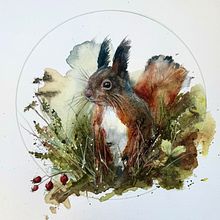 Expressive watercolour Squirrel . Watercolor Painting project by Sarah Stokes - 02.23.2025