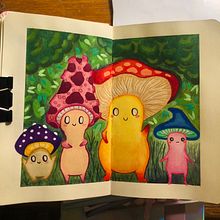 Shrooms spirits. Watercolor Painting project by laurencemarcoux - 02.23.2025