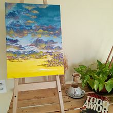 Nascer do sol em viagem para Goiânia . Un progetto di Pittura ad olio e Paesaggismo di Júlia Arruda Santos - 23.02.2025