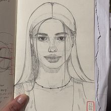 Portrait sketchbooking final project . Artistic Drawing, Drawing, Portrait Drawing, Sketchbook, and Sketching project by exodoll - 02.24.2025