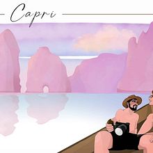 Capri postcard. Digital Illustration project by Simona Esposito - 02.24.2025