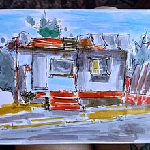 Casita solitaria . Architectural Illustration, Drawing, Ink Illustration, Sketchbook, and Sketching project by ferrercabrerapamela - 02.25.2025