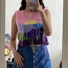 Sunset Intarsia Sweater. DIY, Fashion Design, Fiber Arts, Textile Design, and Knitting project by andguerrerochk - 02.25.2025