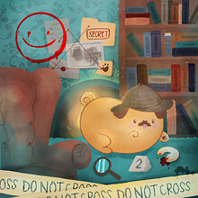 Puglock Holmes: El peor detective.. Un progetto di Illustrazione infantile, Illustrazione digitale, Pittura digitale e Albo illustrato di Jennifer Moreno - 25.02.2025