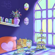 In the Midnight cafe. Digital Illustration project by Ingrid Maruxa Milew Vazquez - 02.26.2025