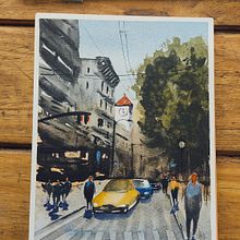 Paisaje Urbano. Watercolor Painting, Fine Arts, and Architectural Illustration project by noeliamelina - 02.27.2025