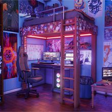 Cuarto Neon Gamer. 3D, 3D Design, 3D Modeling, ArchVIZ, and Digital Architecture project by Isaac Tenorio - 02.28.2025