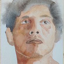 Modelo con cabello. Fine Arts, Portrait Drawing, Painting, and Watercolor Painting project by Juan Freddy Abarca Cordero - 03.01.2025