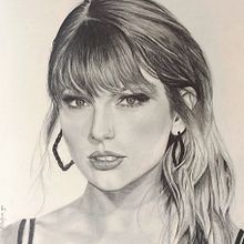 Dibujo retrato a grafito de Taylor Swift. Drawing project by Rufino Gordillo Moreno - 03.01.2025