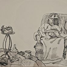 Die Mittagspause meines Vaters. Un projet de Dessin, Illustration traditionnelle, Illustration à l'encre, Carnet de croquis , et Esquisse  de Kerstin - 02.03.2025