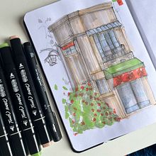 Primeiro desenho. Architectural Illustration, Drawing, Ink Illustration, Sketchbook, and Sketching project by Rubia Lima - 03.02.2025