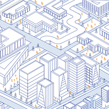 Reimagining Urban Landscapes: Smart City Illustrations. Architectural Illustration, Digital Architecture, Concept Art, Digital Illustration, Design, and Graphic Design project by DEVESH - 03.02.2025
