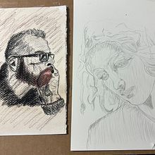 Thinker Self Portrait and Silverpoint Beautu Ein Projekt aus dem Bereich Artistische Zeichnung, Zeichnung, Bildende Künste, Porträtzeichnung, Realistische Zeichnung und Skizzenentwurf von matthew_grinder80 - 03.03.2025