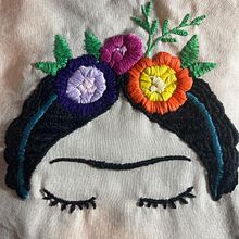 Tote bag Frida. Arts, Crafts, and Embroider project by Vanesa López - 03.03.2025