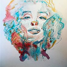 Marilyn in Alchemical Glow: Unveiling an Ink-Tea-Gold Journey. Fine Arts, Traditional illustration, and Painting project by Nesrine Darragi - 03.03.2025