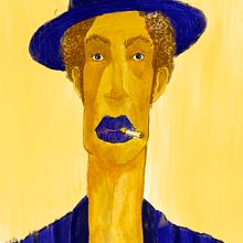 Blue Hat Man. Digital Illustration project by Marion Pons - 03.03.2025