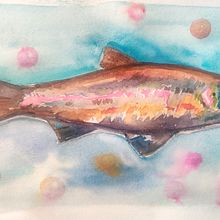 Peces. Sketching, Creativit, Drawing, Traditional illustration, Watercolor Painting, and Sketchbook project by Juan Freddy Abarca Cordero - 03.03.2025