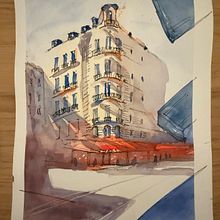 Watercolor project. Drawing, Watercolor Painting, Architectural Illustration, Sketchbook, Ink Illustration, and Sketching project by pedrodsantos85 - 03.03.2025