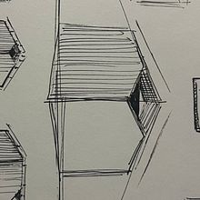 Concrete Pavilion. Architectural Illustration, Architecture, Drawing, Sketchbook, Sketching, and Spatial Design project by monikaznamenacek - 03.04.2025