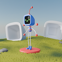 ROBI en un mundo sin humanos. Un progetto di Character design, Product design, Motion graphics e Modellazione 3D di Christian Emmanuel Cuellar García - 04.03.2025