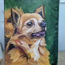 Strudel - Chihuahua in Oils. Un projet de Beaux Arts, Illustration naturaliste, Peinture à l'huile , et Peinture de Emily Briggs - 05.03.2025