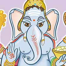 GANESHA. Dibujo Vectorial. Digital Illustration, and Design project by David Pérez López - 03.08.2025