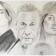 Los tres. Artistic Drawing, Drawing, Portrait Drawing, Sketchbook, and Sketching project by José Morales Flores - 03.08.2025