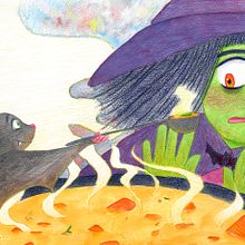 Cuidando de uma bruxa doente. Children's Illustration, Colored Pencil Drawing, Drawing, Traditional illustration, Picturebook, and Watercolor Painting project by Larissa Jaqueira - 03.08.2025