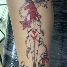 Daga princesa mononoke. Tattoo Design, Traditional illustration, and Botanical Illustration project by vanesalt27 - 03.09.2025