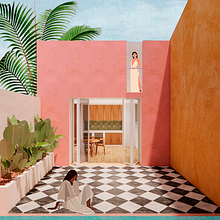 Beach House . Architecture, Collage, Interior Design, Graphic Design, Digital Architecture, Interior Architecture, Architectural Illustration, L, and scape Architecture project by Nicole Borja - 03.10.2025