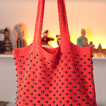Crocheted shopper with beads. Crochet project by Lakoussa - 03.10.2025