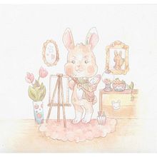 Bunny Artist. Fine Arts, Drawing, Traditional illustration, Children's Illustration, Narrative, Painting, and Watercolor Painting project by Naomi Apolo - 03.11.2025