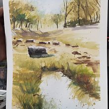 paisaje en acuarela. Un progetto di Belle arti, Pittura e Pittura ad acquerello di Diego Mejia Duarte - 12.03.2025