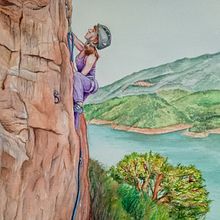 Ilustrando la escalada. Drawing, Traditional illustration, and Watercolor Painting project by Marisa Cabrera - 03.12.2025