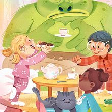 "L'ora del Té!" - Processo step by step. Digital Illustration, Drawing, and Children's Illustration project by Giulia Di Cara - 03.12.2025