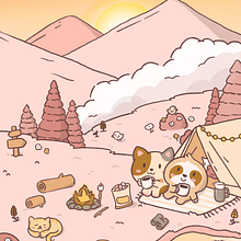 Camping Kawaii. Character Design, Digital Illustration, and Manga project by debi_chan358 - 03.15.2025