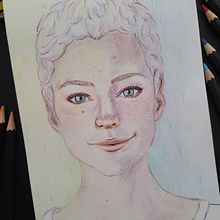 Final project portrait drawing with colored pencils. . Colored Pencil Drawing, Drawing, Portrait Drawing, and Sketchbook project by cbgmc3 - 03.16.2025