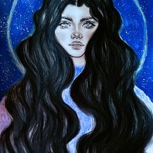 Galaktische Muse. Drawing, Painting, Creativit, and Pencil Drawing project by beata_dajka - 03.17.2025