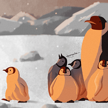 Família Pinguim. Digital Illustration, Children's Illustration, and Digital Drawing project by Bruna Kogima - 03.17.2025
