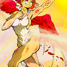 Angel caido - proyecto final domestika. Un progetto di Character design, Disegno digitale, Illustrazione digitale, Illustrazione tradizionale e Manga di Cristhian Buñay - 17.03.2025