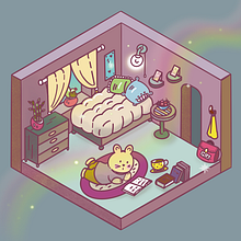 Bunny’s room. 2D Animation, Animation, Character Design, Digital Illustration, Traditional illustration, and Manga project by plumplumhandmade - 03.19.2025
